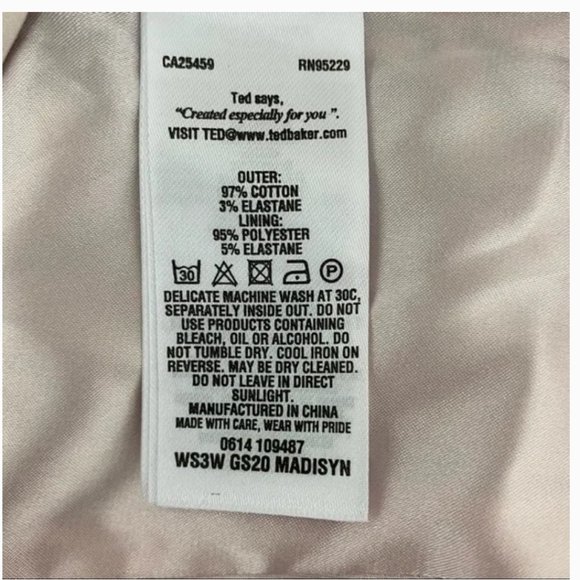 Ted Baker Madisyn blue paisley pencil skirt size 0 nwt - Picture 10 of 10